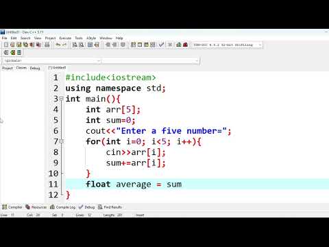 C++ Program: Sum & Average Using Array