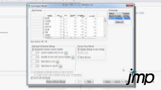 Using the Excel Import Wizard in JMP