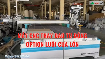 Máy CNC Thay Dao Tự Động + Lưỡi Cưa Cắt Xoay Đa Hướng, bàn làm việc siêu to 2.7x9 mét HT-2790RS
