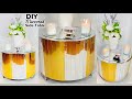 DIY Mirror Reflection Two Toned Silver & Gold Side/Coffee Table | Using Coffee Containers | 2021