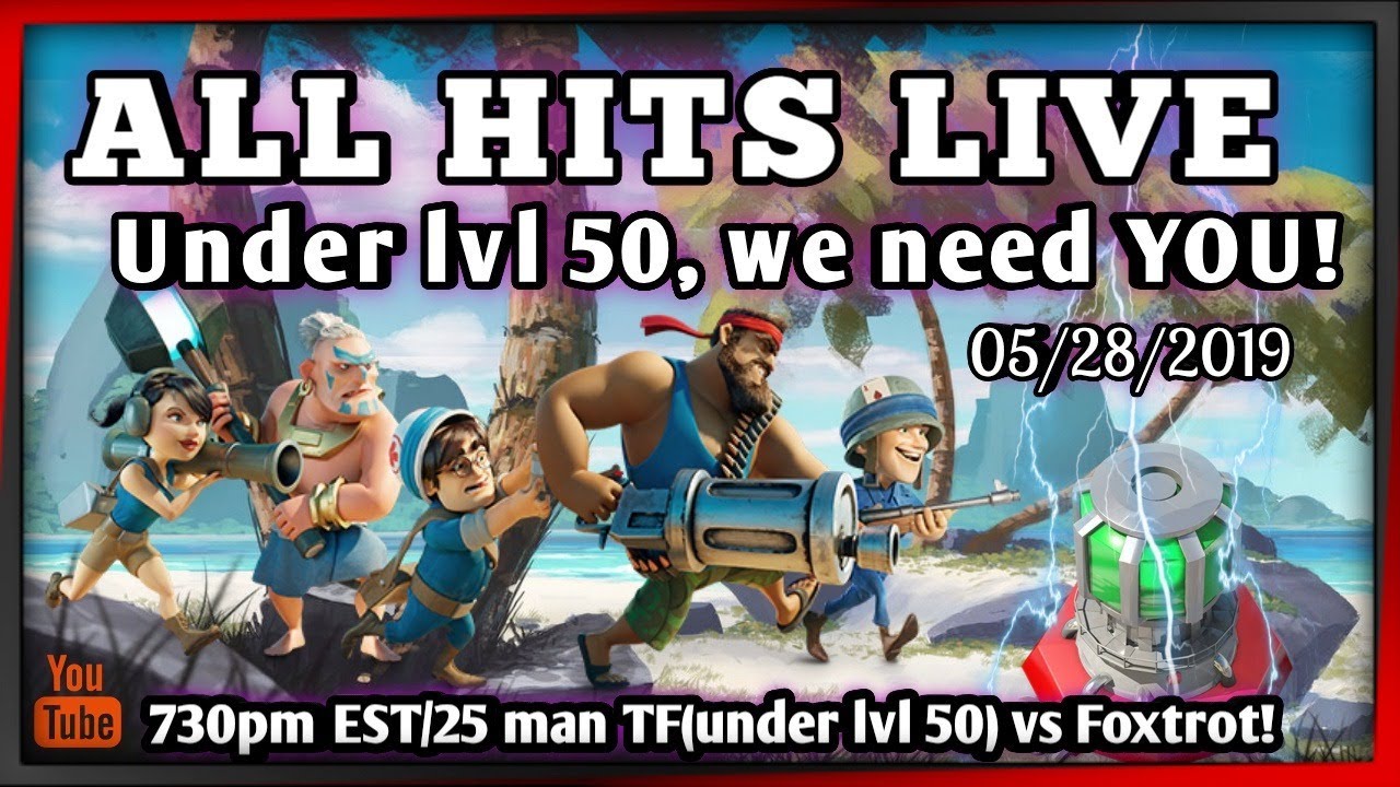 ALL HITS LIVE|Boom Beach|*Low Level*|(WE NEED YOU!)