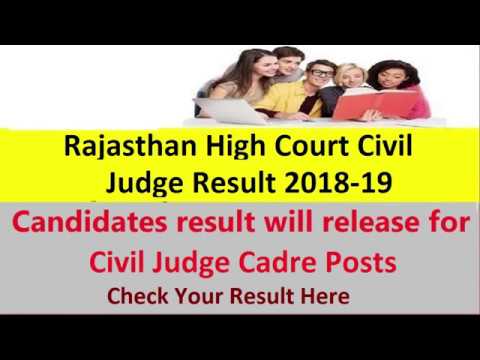 Rajasthan High Court Civil Judge Result 2019 Declared