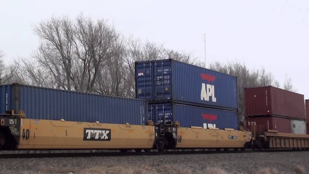 westbound UP intermodal stack train on the UP Pratt Sub 01/11/2015 # 2 ...