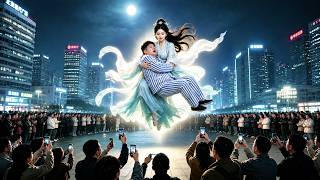 女人從天空中的裂縫中出現，降落在廣場被眾人圍觀，大家都把她當成怪物，誰料她直接使出超能力救人，守護自己的家人與家園！||七夕特輯·溫馨守護 screenshot 1