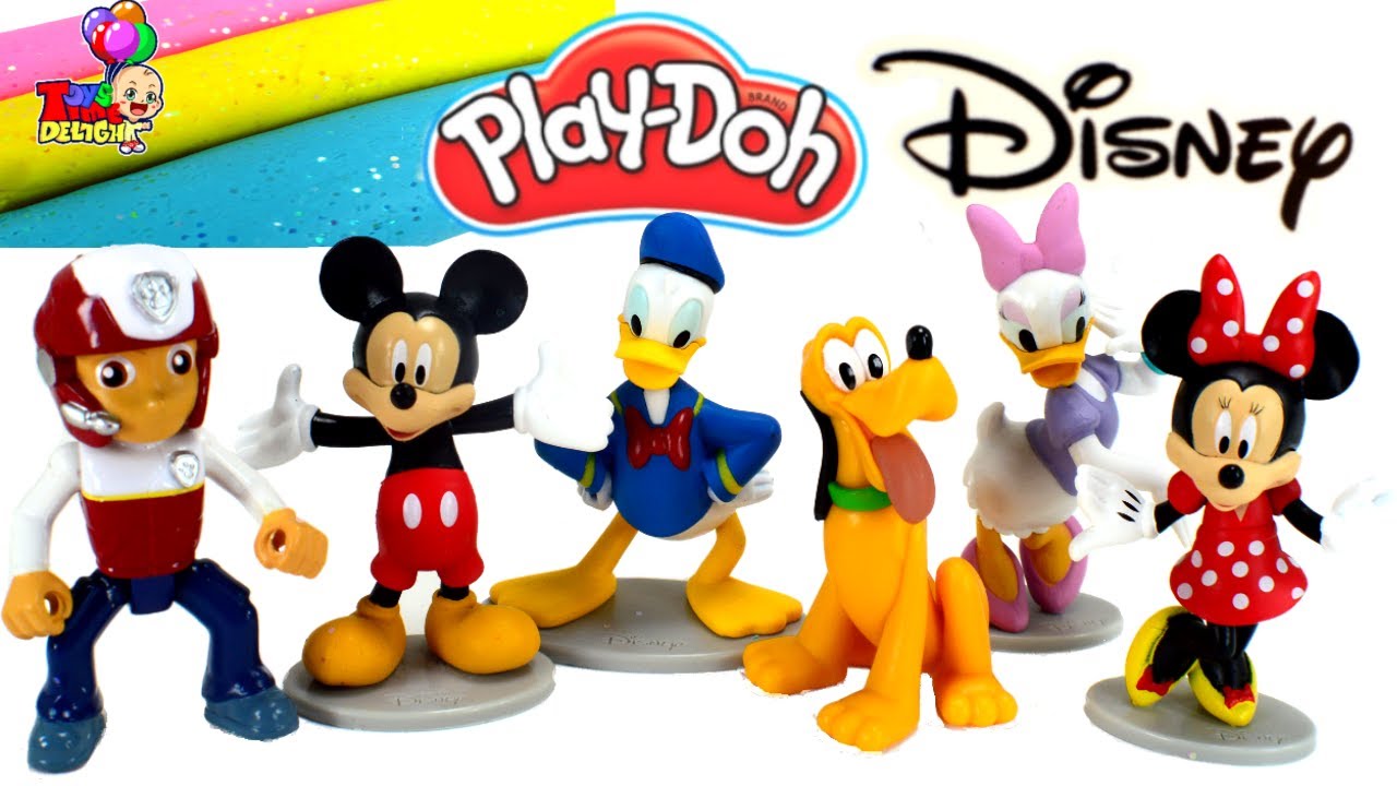 kids anka PLAY DOH Disney | LEARN COLORS NUMBERS for Kids Mickey Mouse Minnie Pluto Ryder | TOYS TIME DELIGHT