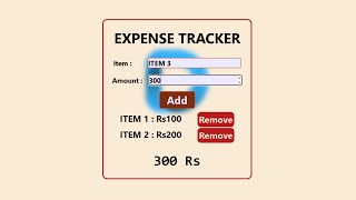 Expense Tracker | HTML JS | TAILWINDCSS