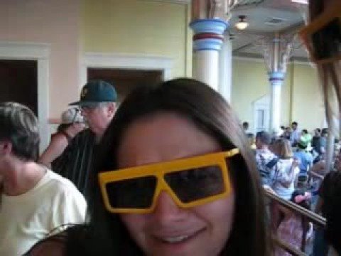 Julie Rei and Lauren ride Toy Story Midway Mania (...