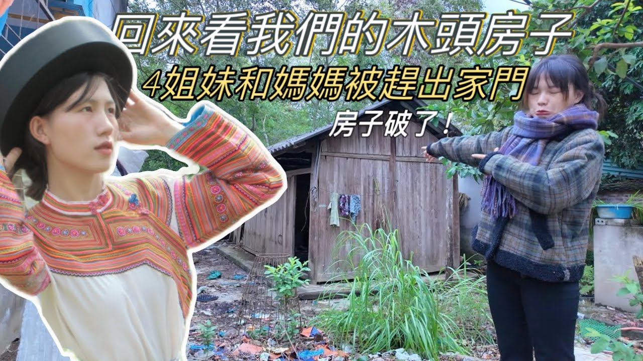 我們的木頭房子都破了｜4姐妹和媽媽被爸爸趕出去沒地方住只能住破的木頭房子