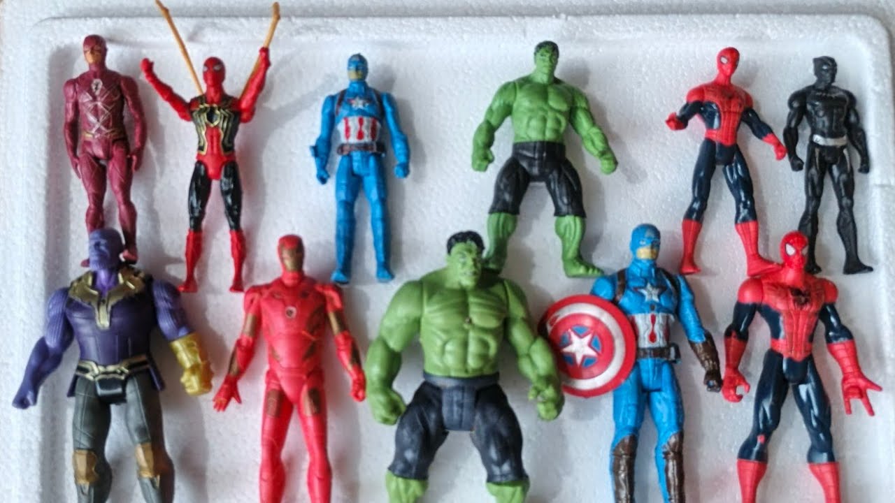 MARVEL AVENGERS TOYS. MARI MAIN BERSAMA. HULK, SPIDER-MAN, THANOS, CAPTAIN AMERICA, DLL