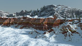 Worldpainter snowy canyon Timelapse