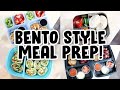 BENTO STYLE HEALTHY MEAL PREP 🍱 PIZZA LUNCHABLES 🍕 RAINBOW HUMMUS WRAPS 🌈 PANCAKES AND FRUIT  🥞