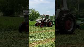 Case 2290 Tractor Mowing Hay