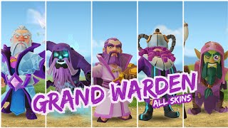 All Skins Of GRAND WARDEN | Animation Video | Clash Of Funz #clashofclans #coc #grandwarden #skins