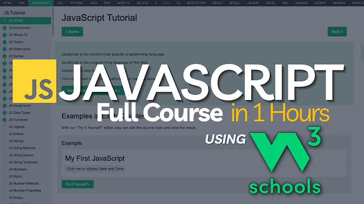 W3Schools JavaScript Tutorial in 1 Hour  | Master JavaScript using W3Schools