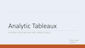 Analytic Tableaux for First-Order Logic