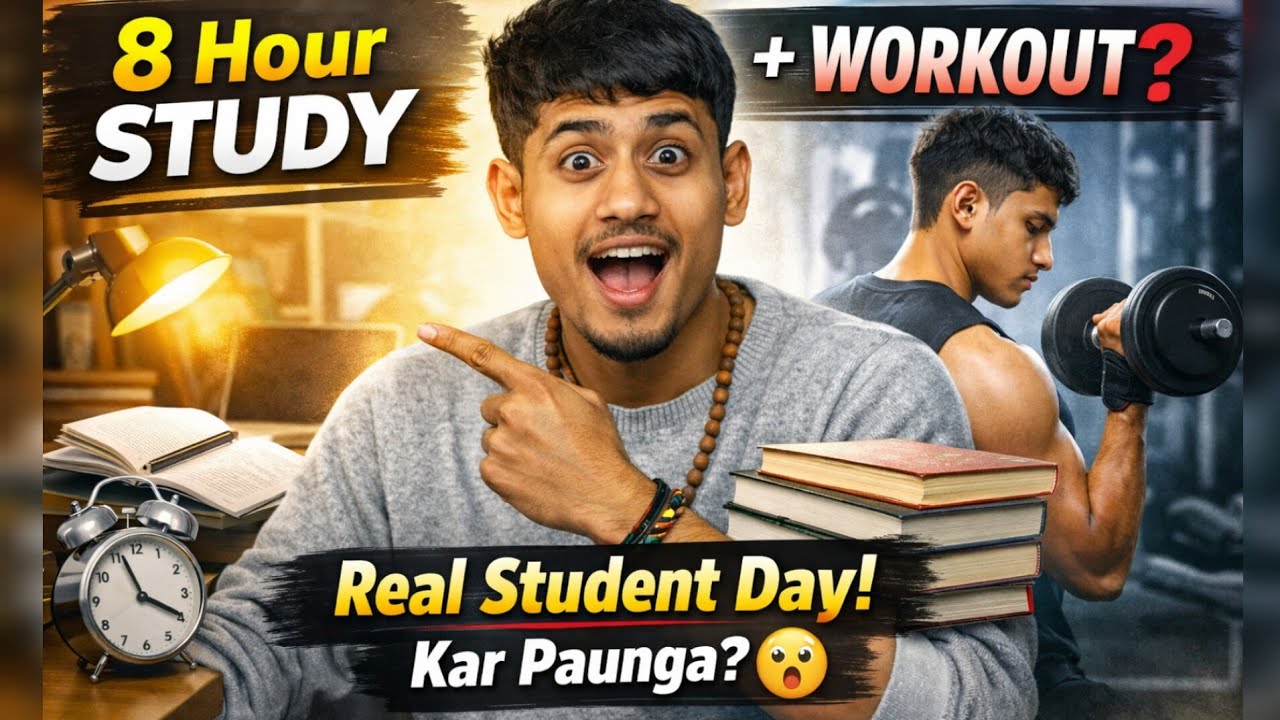 “Can I Study 8 Hours + Workout? | Real Student Day” Kar Paunga? 😲 #pifam #studymotivation #ssccgl 