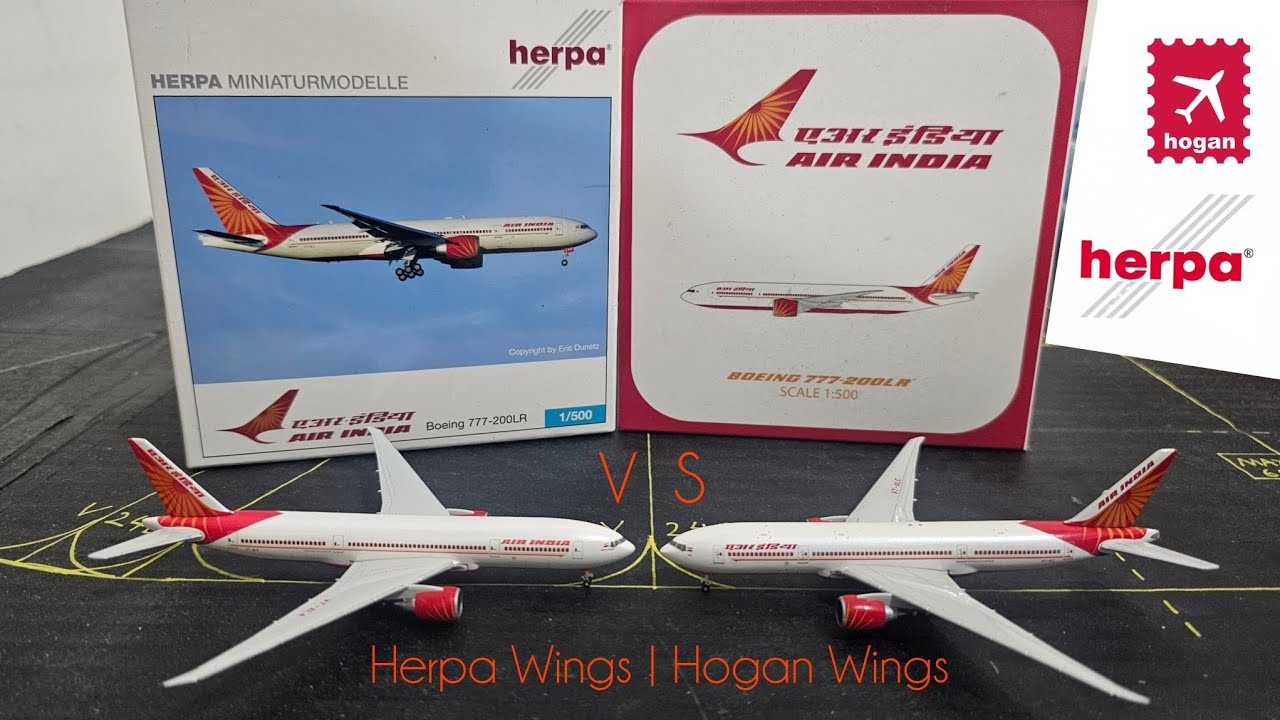 Model Comparison 2 | Herpa Wings V/S Hogan Wings | B777-200LR | 1:500