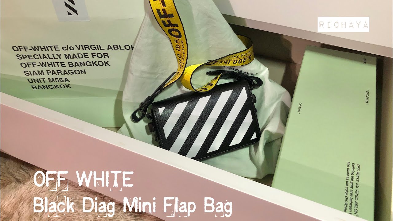 off white flap bag