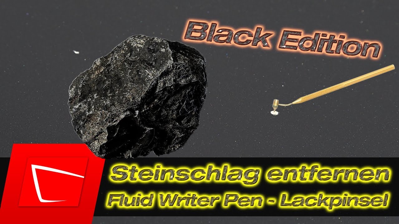 Steinschlag reparieren - Lack Steinschlag auf schwarzen Auto entfernen -  Fluid Writer Paint Pen 