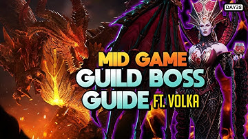 GUILD BOSS GUIDE - How to Progress in the Midgame Using VOLKA ⁂ DAY 38 F2P ⁂ Watcher of Realms