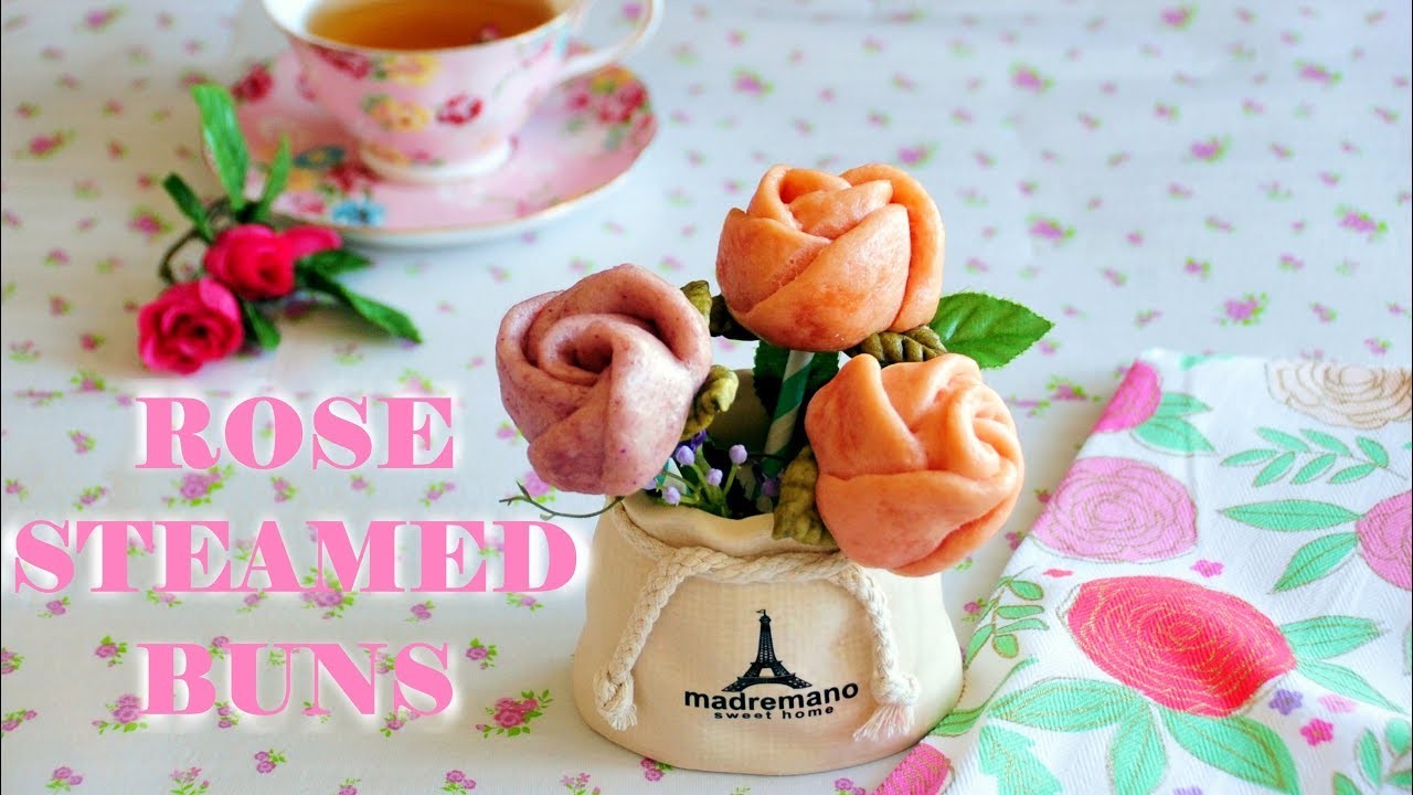 How to Make Rose Steamed Buns - VALENTINE'S DAY / CHINESE NEW YEAR ...