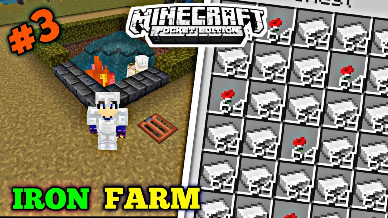 I build best iron farm in Minecraft PE survival series EP 3 in Hindi ...