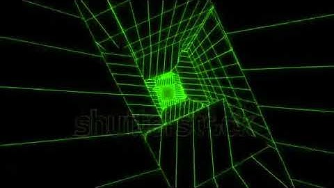 DAVE FX - 3D Green Sci-Fi Digital Tunnel Loopable Motion Background V2