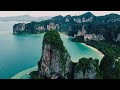 15 minute relaxing music - 4k drone nature video - meditation - railay beach thailand