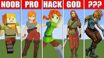 PIXEL ART (NOOB VS PRO VS HACKER VS GOD) ALEX IN MINECRAFT