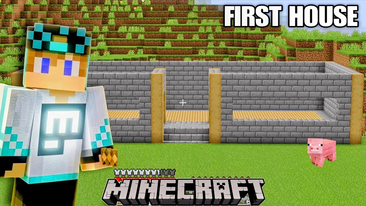 I MADE MY FIRST HOUSE IN MINECRAFT | SURVIVAL SERIES - YouTube