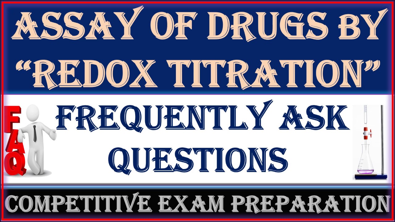 Redox Titration Pharmaceutical Drug Analysis I Important Questions YouTube