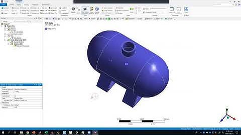 ANSYS cylindrical pressure vessel with VENT, 3D solid, ver 2019