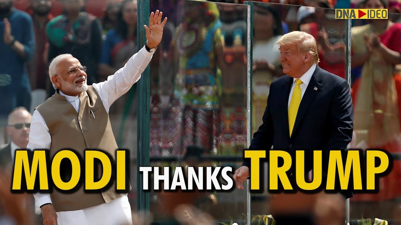 Prime Minister Narendra Modi thanks US President Donald Trump at Namaste Trump event