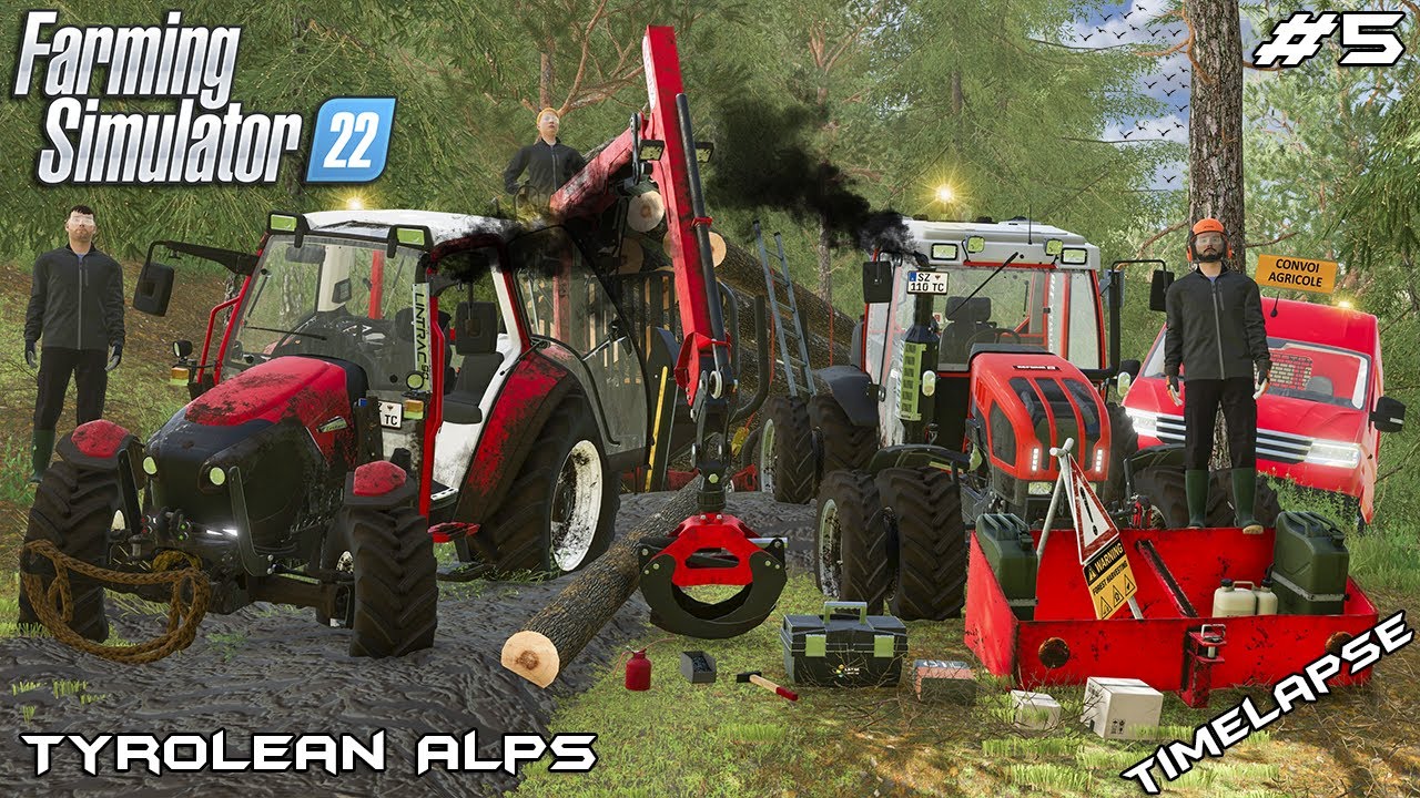 Продажа БРЕВЕН на лесопилку в условиях ДОЖДЯ И ГРЯЗИ - ОПОЛЗЕНЬ | Тирольские Альпы | Farming Simu...