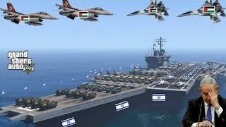 Israeli Second Navy Aircraft Carrier Badly Destroyed By Iranian Fighter Jets | GTA-5