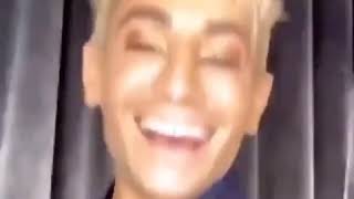 Frankie Grande laughing and listening to  his sister.