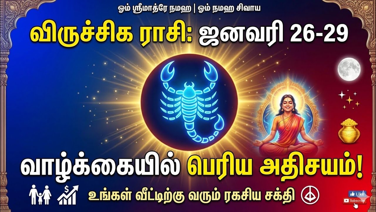 விருச்சிக ராசியில் ஜனவரி 26, 27, 28, 29 - பெரிய அதிசயம் காத்திருக்கிறது! | Scorpio Zodiac Prediction