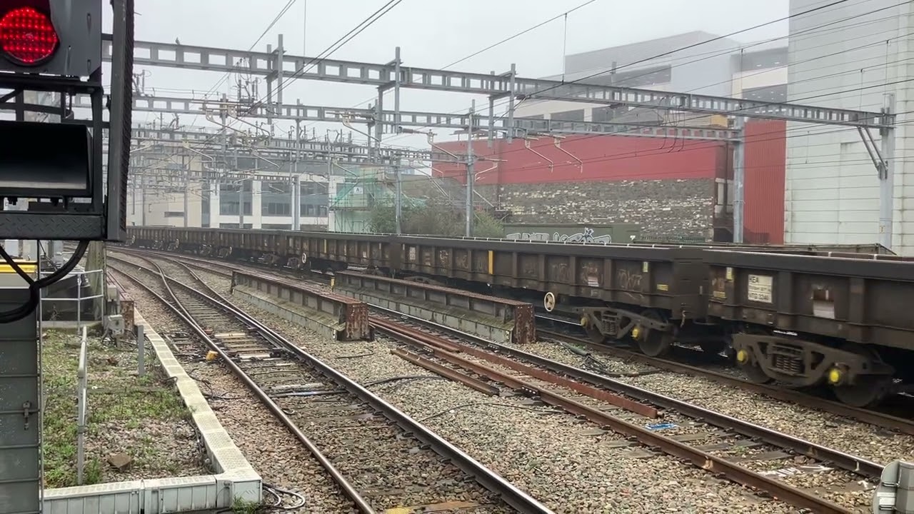 7:41AM MARGAM T.C TO GBRf PORTBURY AUTO TERMINAL GBF PASSING THROUGH CARDIFF CENTRAL ON THE DM LINE.