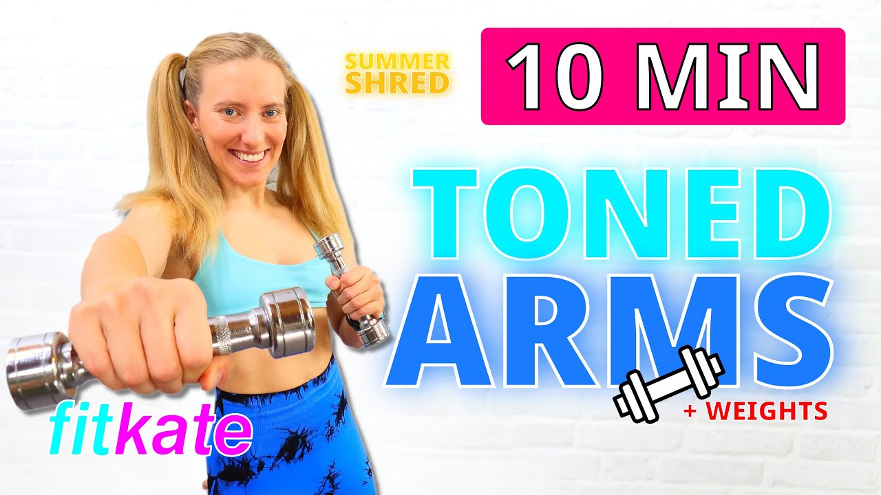 10 MIN Toned Arms Workout with Weights | no repeat - YouTube