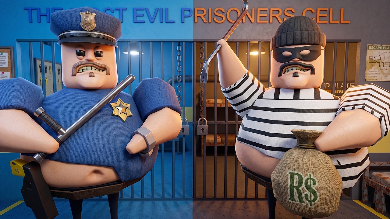 Barry Escapes THIEF VS POLICE PRISON RUN! Obby in Roblox Gameplay ...