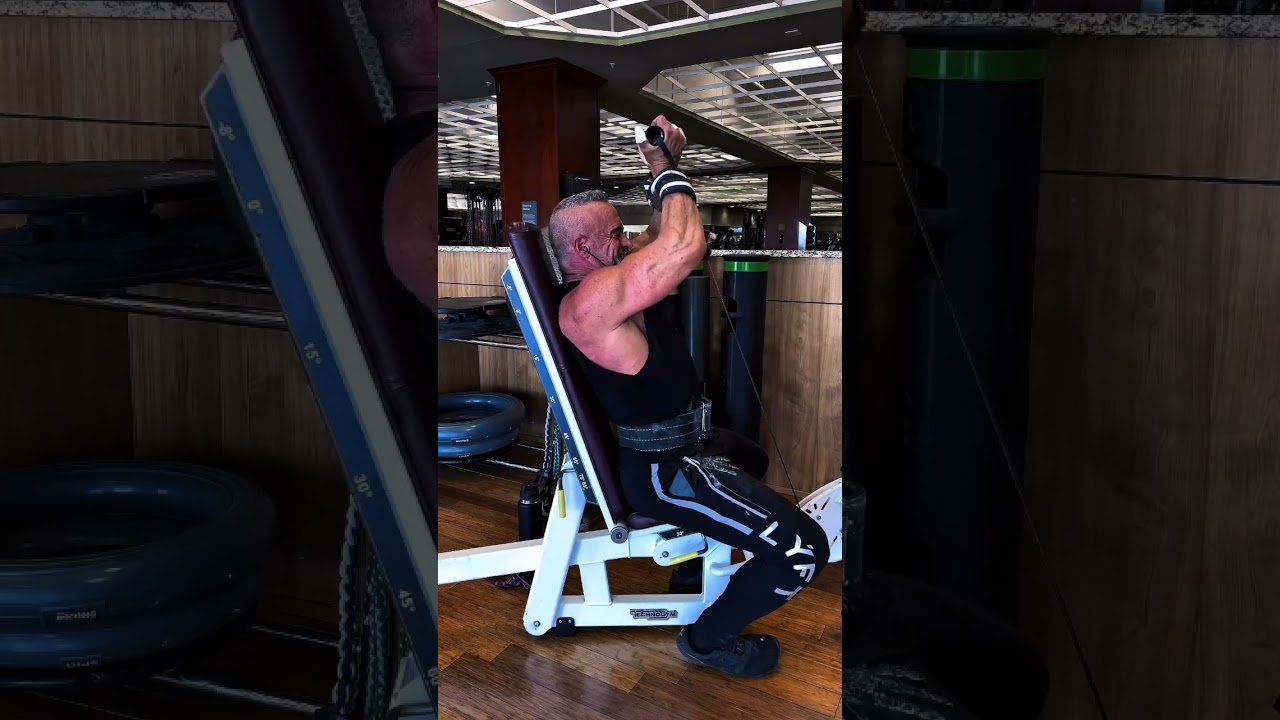 Seated cable front presses are a very effective way to work your front delts.#exercise #workout