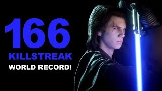 Battlefront 2 166 OP Launch Anakin Skywalker old world record Killstreak/Gameplay