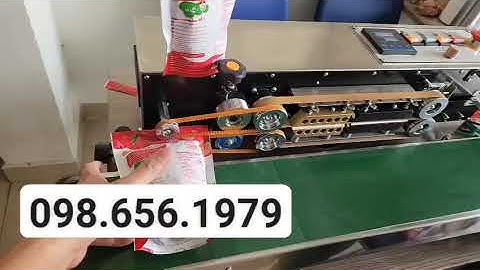 máy hàn miệng túi bánh có bơm khí N2, máy ép miệng túi liên tục có nạp khí