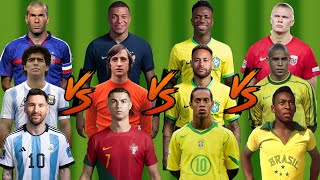 Messi Maradona Zidane 🆚 Ronaldo Cruyff Mbappe 🆚 Ronaldinho Neymar Vinicius 🆚 Pele Ronaldo Haaland 🔥💪