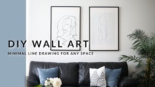 Hi lovelies! got another diy home decor for you! these line drawing
wall art are all over the place right now. they can be pricey and so
easy to recreate...