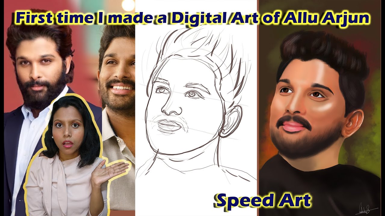 First time I made || Allu Arjun Digital Art || 