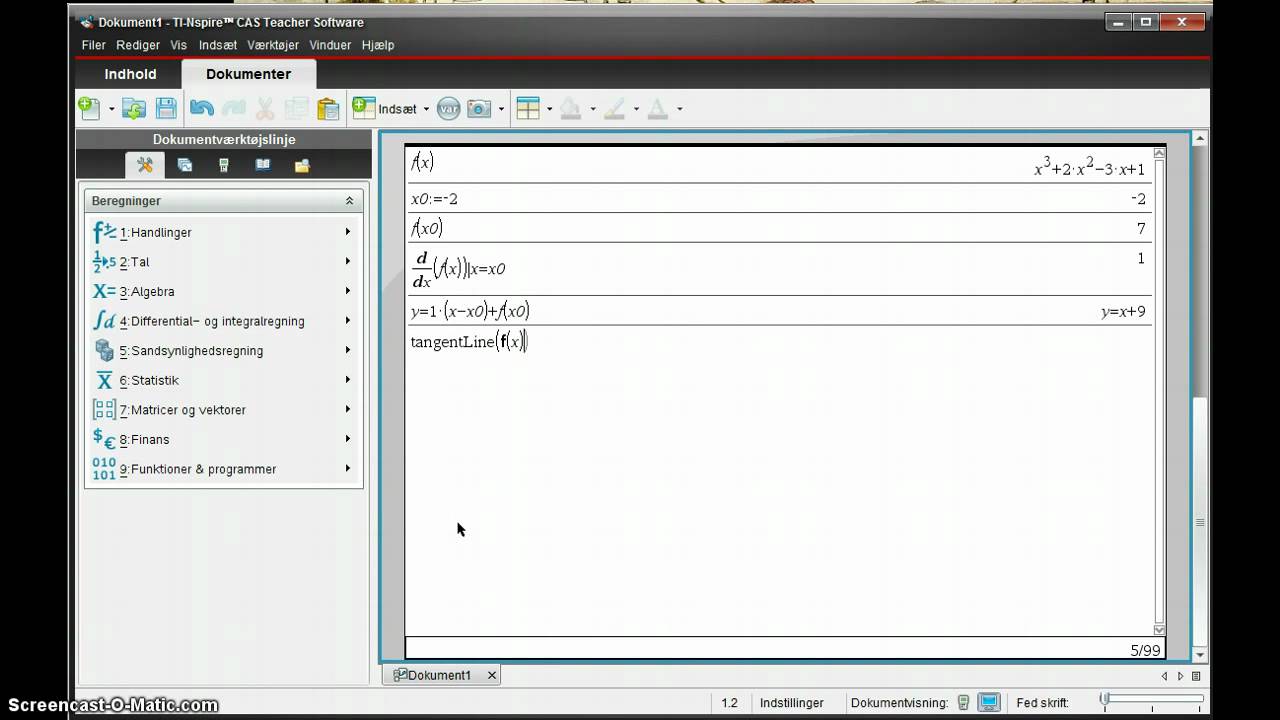 Nspire - differentialkvotient - YouTube