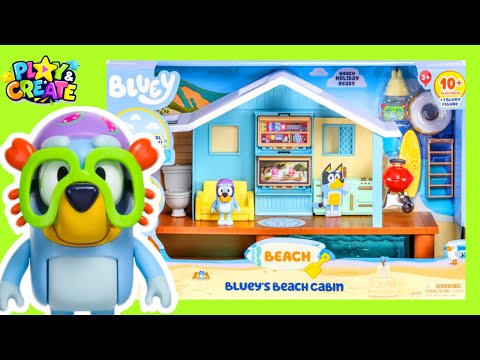 Bluey's Beach Cabin Toy! Pretend Play with Bluey Toys | Play & Create