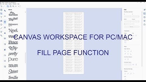 ScanNCut Canvas Workspace Fill Page function