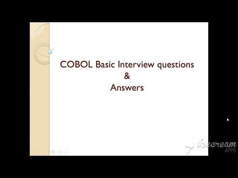 COBOL Interview questions